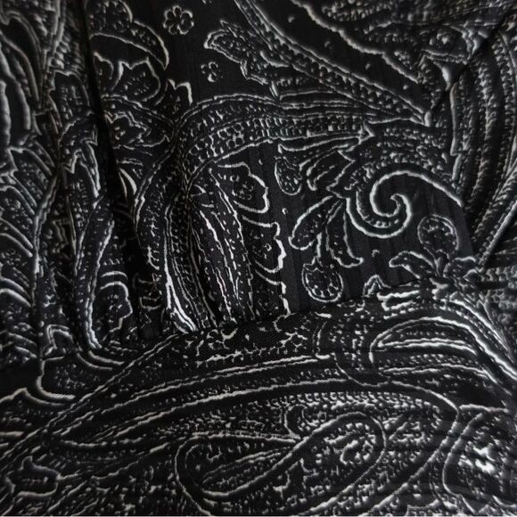 ZARA Paisley Print Grey/Black Maxi Tie Waste Dress Size S - Picture 6 of 13